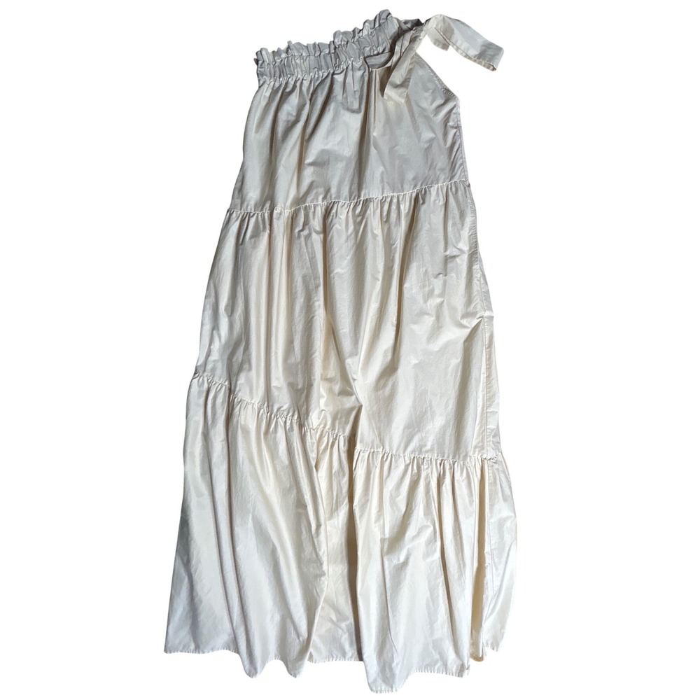 Xirena Maisie One Shoulder Tiered Maxi Dress Cream Cotton Size L Retail $294 EUC - Picture 2 of 12